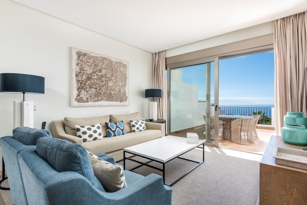 Wohnzimmer mit Meerblick in Santa Cruz de Tenerife.