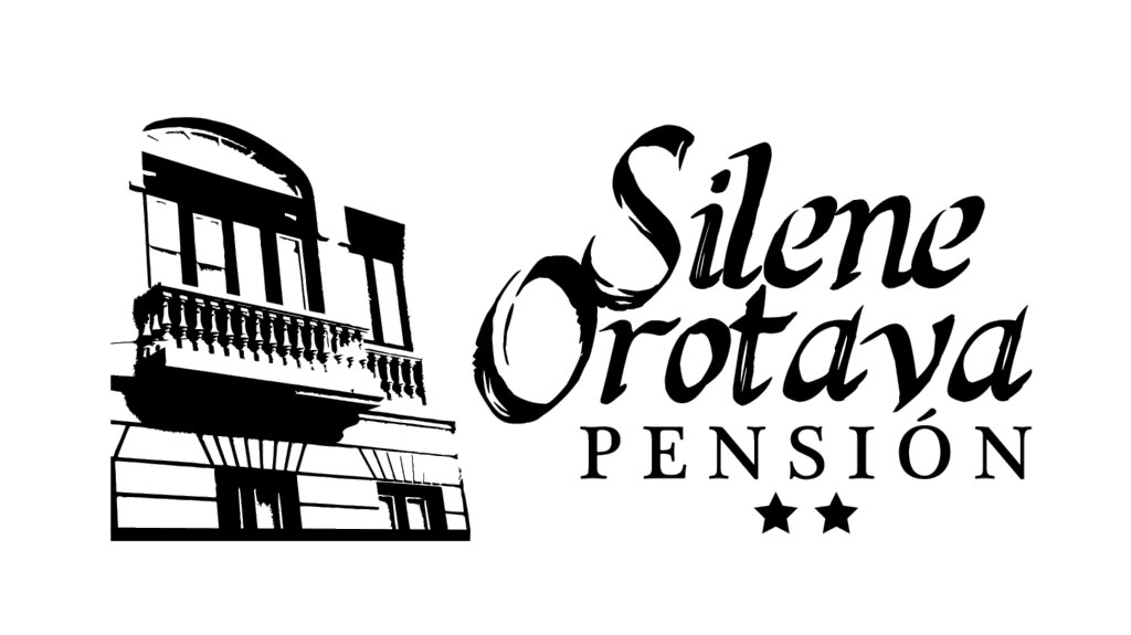 Pension Silene Orotava Logo mit Gebäude-Skizze und zwei Sternen.