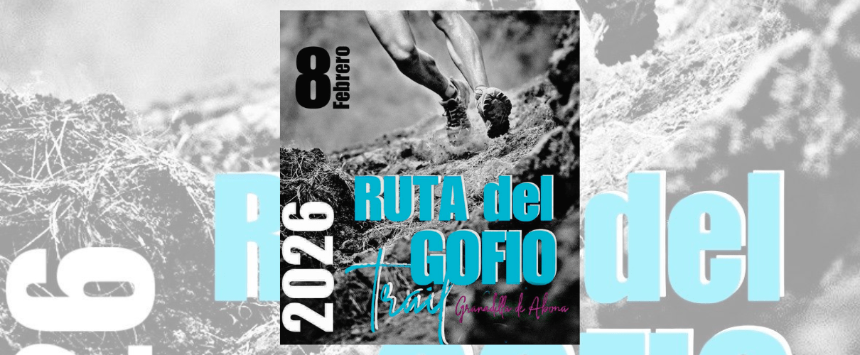 8 Febrero 2026 RUTA del GOFIO Trail Granadilla de Abona, Läufer auf unebenem Boden.