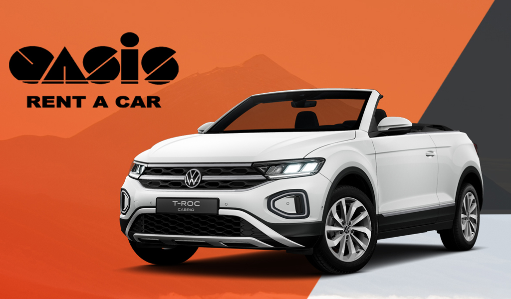 Volkswagen T-Roc Cabriolet von Oasis Rent a Car auf Teneriffa.