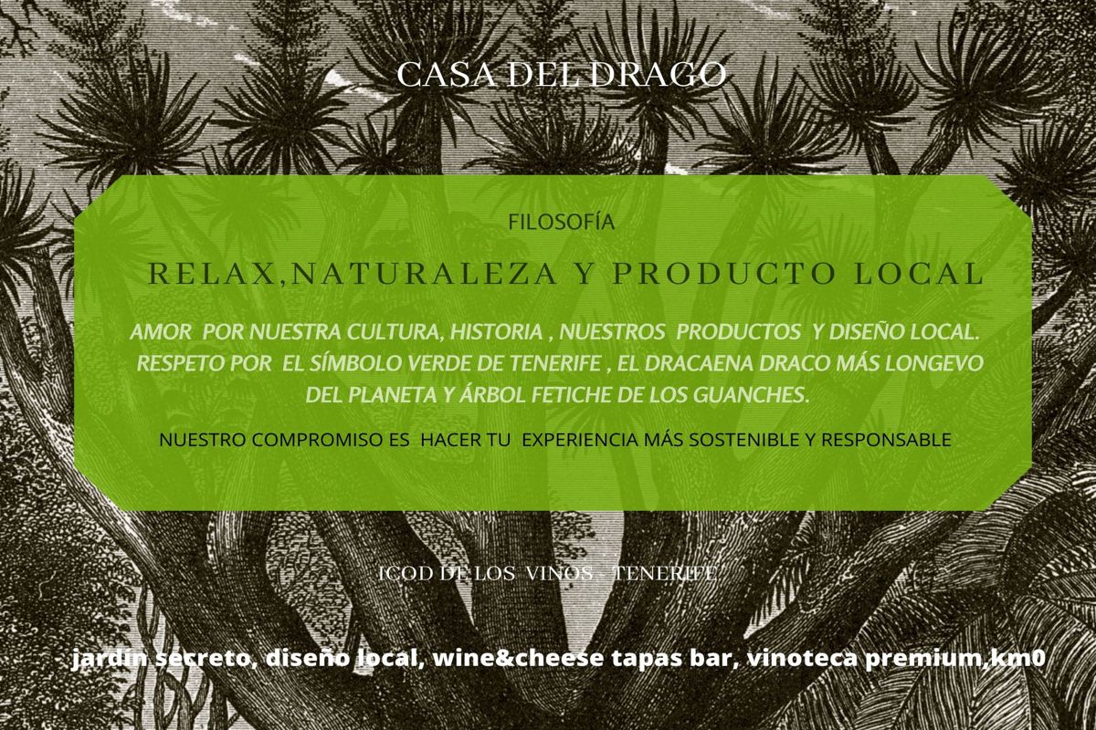 Casa del Drago in Icod de los Vinos, Philosophie der Entspannung, der Natur und der lokalen Produkte.
