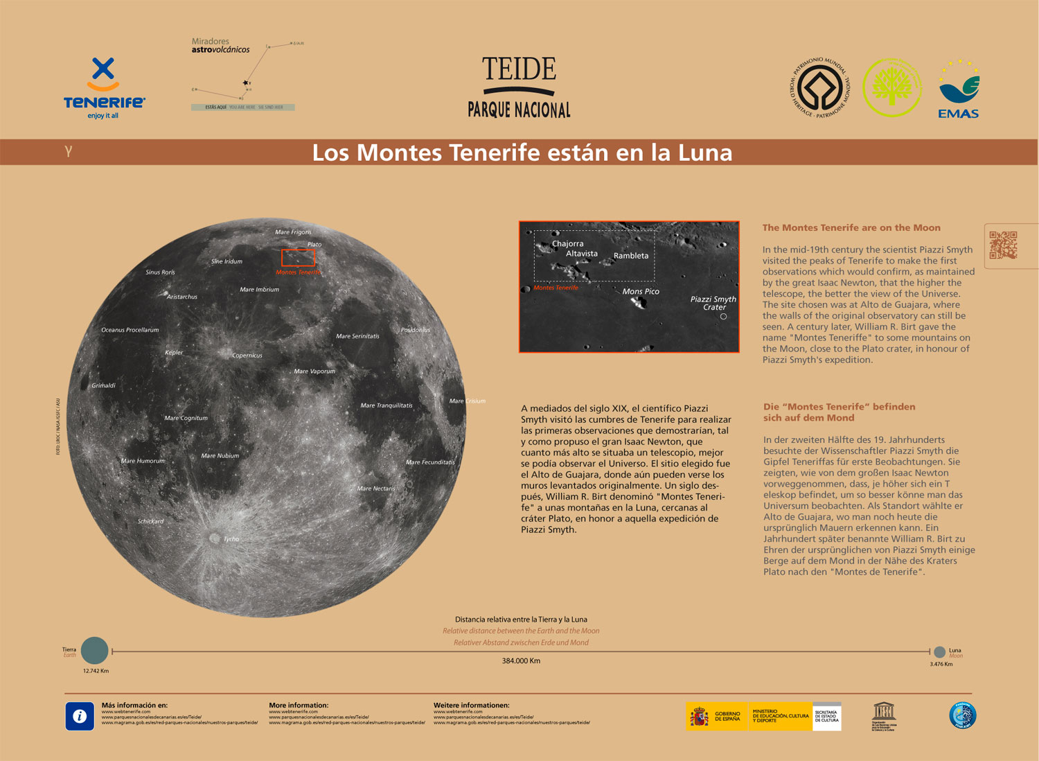 Die Berggruppe Montes Tenerife befindet sich auf dem Mond