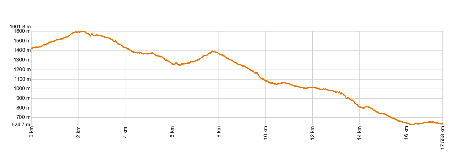 Altimetría GR 131 Anaga - Chasna. Tramo: Vilaflor - Arona